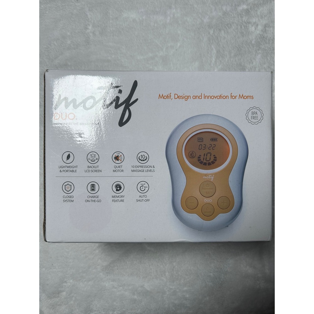 Motif Duo Double Electric Breast Pump Portable Rechargeable BPA Free New In Box